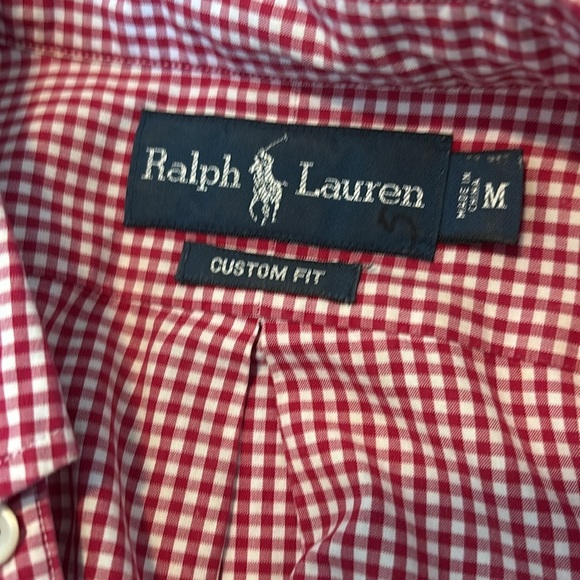 Ralph Lauren men’s red and white long sleeve button down shirt size medium - Picture 8 of 9